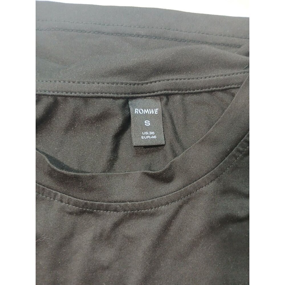 ROMWE Men's S( 36) T-Shirt BLACK - Picture 3 of 3